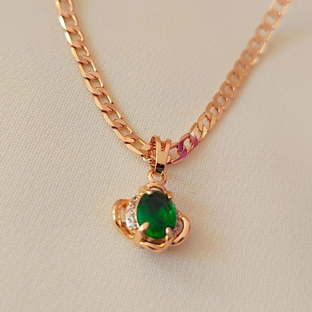 پلاک زنانه ژوپینگ مدل زمردین کد B1091