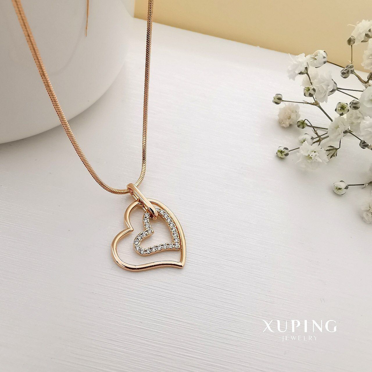 پلاک زنانه ژوپینگ مدل قلبی کد B1294