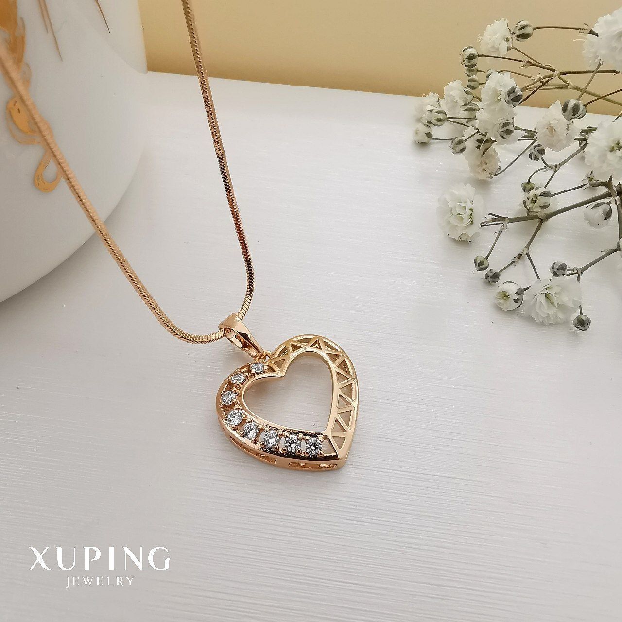 پلاک زنانه ژوپینگ مدل قلبی کد B1295